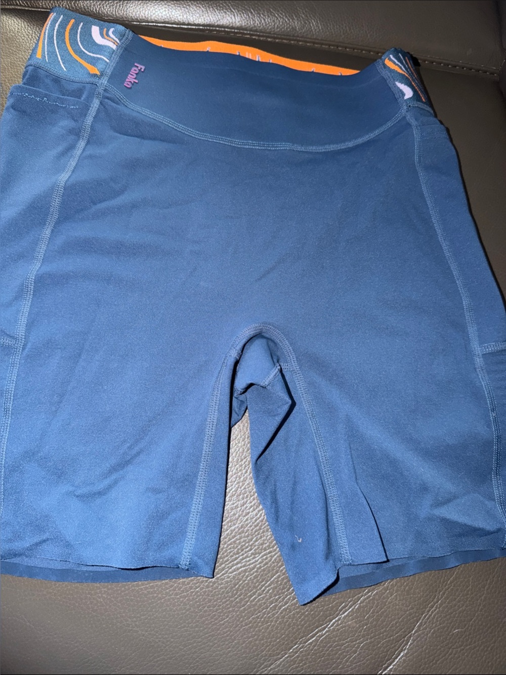 Fanka High-Rise Athletic  Shorts with Orange Accent